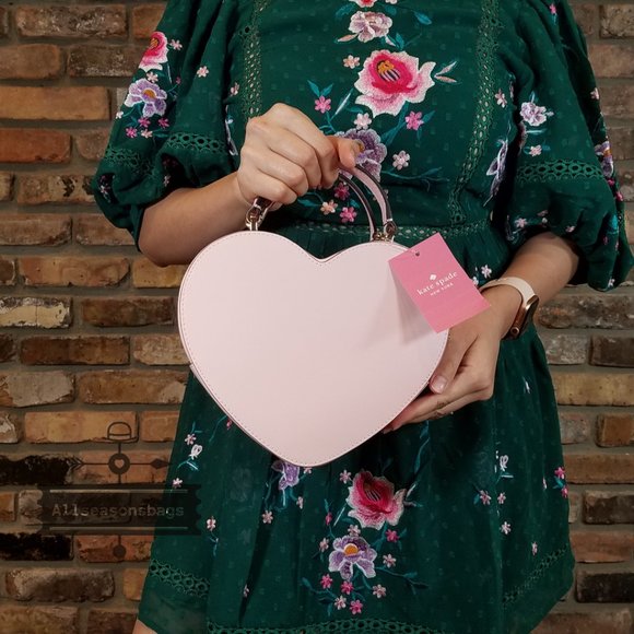 NWT Kate Spade New York Love Shack Heart Crossbody in Chalk light Pink - Picture 7 of 10